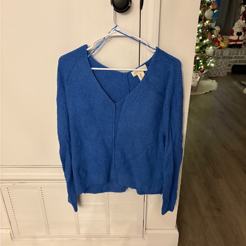 Jessica Simpson Vibrant Blue V-Neck Sweater